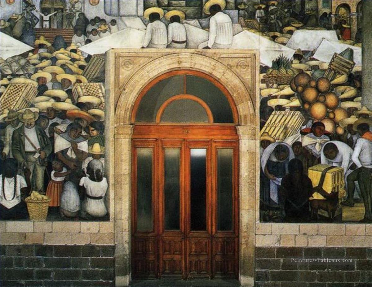 le marché 1924 communisme Diego Rivera Peintures à l'huile